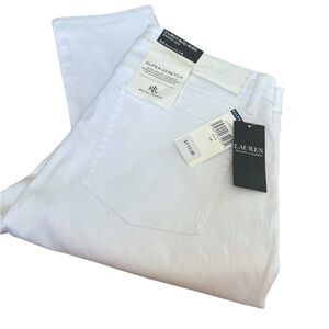 Ralph Lauren women’s size 14 NWT Curvy Midrise Siper Stretch White denim Jeans